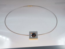 Bunz Designer Halsschnur Collier Anhänger 750 GG 950 Platin mit Onyxkugel