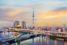 Wandbild: Stadtbild der Skyline von Tokio, Panoramablick auf das [...]
