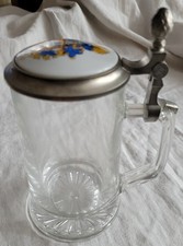 alter Bierkrug Glas von Kober