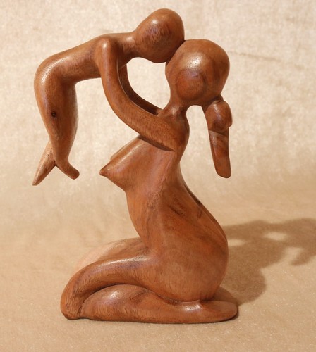 Holz frau mit kind - frau, figur