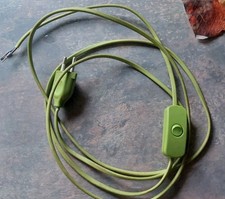 Anschlussleitung GRÜN mit Schnurzwischen-Schalter & Eurostecker 2,2m 230Volt