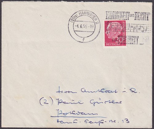 Maschinenstempel hannover 1955 - maschinenstempel,