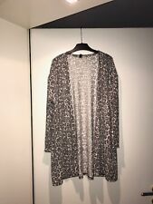 Neu Sehr Schöner Damen Langarm Cardigan Weste Jacke Leopard Weiß Braun H&m Gr 34