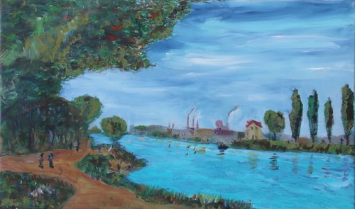 Original gemälde nach claude - nach,
