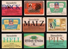 DDR 9 Bieretiketten Stadtbrauerei Turmbräu LEIPZIG  *L85c