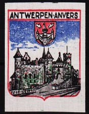 Vintage Poster Stempel auf Textilstoff - Antwerpen / Anvers / Antwerpen /38