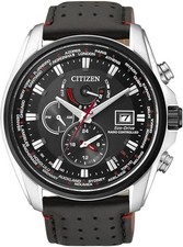 Citizen Eco-Drive Funk Herrenuhr Dual Time Lederband AT9036-08E