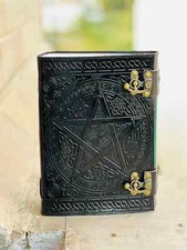 600 Seiten großes Pentagramm Leder Journal Grimoire Notizbuch Keltischer Stern