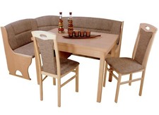 Truheneckbankgruppe massiv Buche Cappuccino Eckbankgruppe Stuhlset Auszugtisch