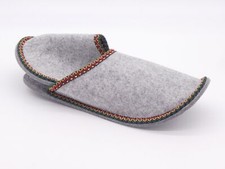 Gästepantoffel -  steingrau - Wollfilz