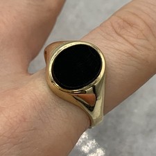 Siegelring 9 kt Gold Onyx 375