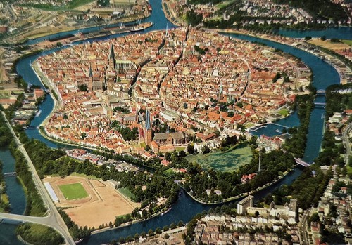 Lübeck luftaufnahme 1960er - ak,