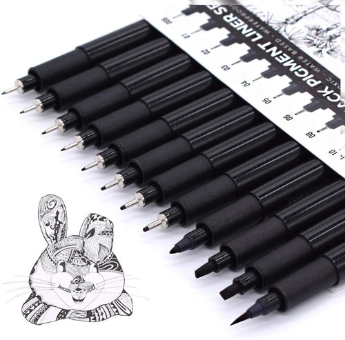 Fineliner stifte schwarz - fineliner, 12