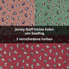 Jersey Stoff kleine Eulen