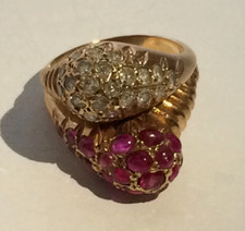 14kt roségold diamant rubin - rosÉgold, &