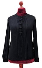 DIANE VON FURSTENBERG schwarze Seidenbluse Gr. 6 (38)