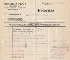 RADEBERG, Rechnung 1925, Näser, Röseler & Co. Hart-Glas-Werk Facetten-Schleifere