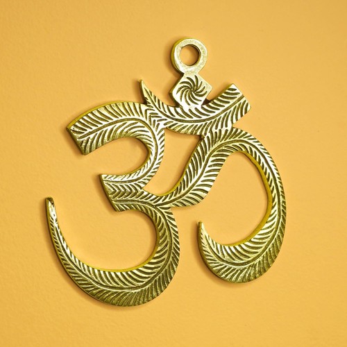 Messing wandbehang yantra - messing, om