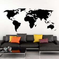 Wandtattoo Wandsticker Weltkarte Wandaufkleber Wohnzimmer Welt Karte Erde W698