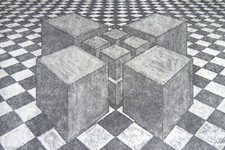 Aquatinta-Radierung „Würfel