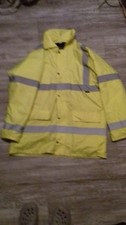 leucht-MÄNNER jacke flueszierend gelb-silber-dunlop-workwear größe XL