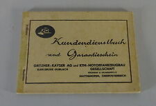 Serviceheft / Scheckheft blanko ohne Einträge KTM Roller de Luxe Spezial 