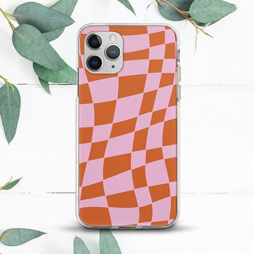 Wavy checkered red - red, pink