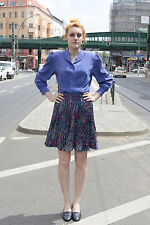 Damen Rock Faltenrock lila bunt violett skirt Gr. 36 80er True VINTAGE 80s women