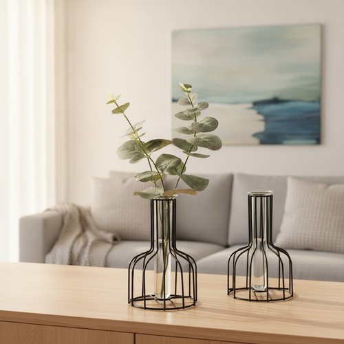 Blumenvasen vase glas metall - blumenvasen,