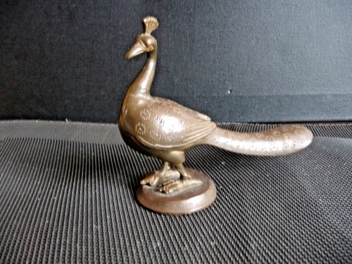 Pfau tierplastik bronze figur - bronze,
