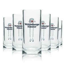 Weltenburger bier glas - 6x, 0,5l