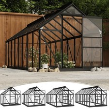 Glas Gewächshaus mit Stahl Fundament Alu Treibhaus Tomatenhaus Pflanzenhaus
