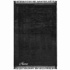 Gebetsteppich Schwarz mit Name bestickt gestickt | seccade sajjada NEU