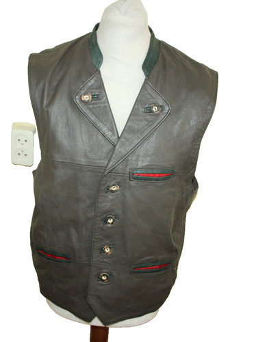 Glatt leder trachten weste - glatt,