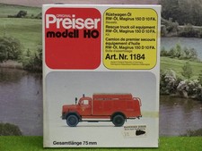 Preiser 1184 H0 Bausatz Rüstwagen ÖL RW-ÖL Magirus 150D OVP (VH) C0997