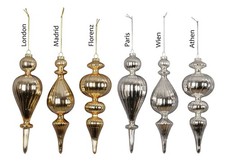 Glas Ornamente silber