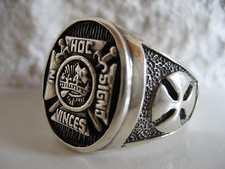 TEMPELRITTER FREIMAURER MASONIC RING SIEGELRING SILBERRING 925 SILBER / 047