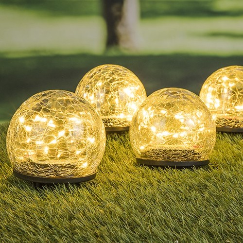 4er set solar crackle glas - 4er,