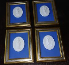 Vintage 4 Bilder Reliefs Gips Götter Venus Fortuna Hermes Bacchantin  K