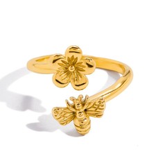 Ring Damen Gold Edelstahl