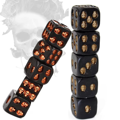 Würfel totenkopf resin rot - totenkopf,