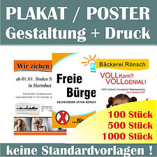 Poster Plakat inklusive Entwurf und Druck DIN A3 A2 A1 A0