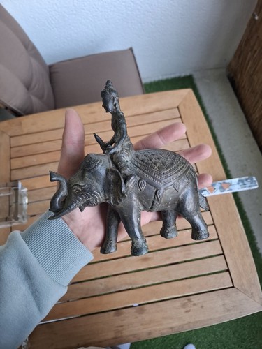 Alte bronze elefant figur mit - bronze,