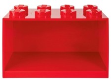LEGO Aufbewahrung Regal Bausteinregal Brick Shelf mit 8 Noppen - ROT -- B-WARE
