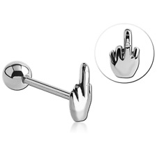 Zungenpiercing Tragus Ohrstecker Ohr Lippe Wange Barbell FINGER Ohrpiercing Stab