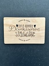 Grußkarte aus Holz Danke Karte Kleines Dankeschön Geschenk Geschenkkarte 