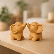 Holz Elefanten Figuren | 2er