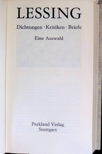 Lessing dichtungen - lessing,