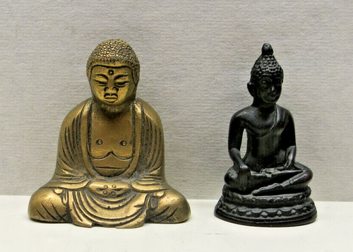 Buddha figuren messing - 2x, messing+