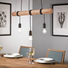 Holz Pendelleuchte mit